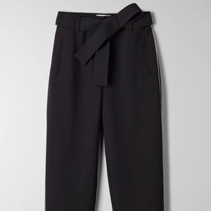 Aritzia Wilfred Black Tie-Front Pant